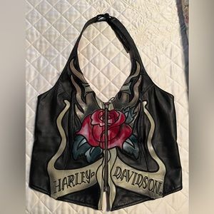 Ladies leather Harley vest.